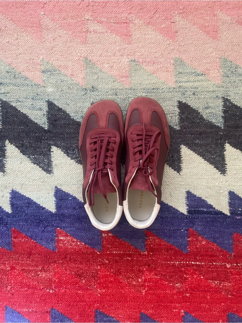 Women's Burgundy Casual Sneakers - Comfortable Lace-Up Shoes